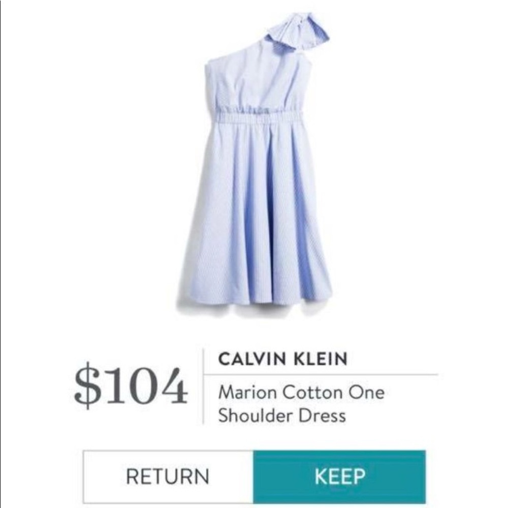 Calvin Klein Marion Cotton one shoulder dress